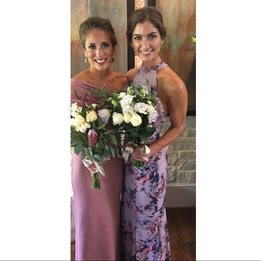 Floral Bridesmaid/evening floor length dress